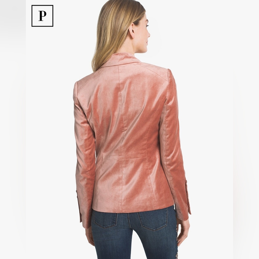 WHBM - Pink Velvety Blazer Jacket - US Women's Size 4 - White House Black Market - Picture 2 of 13